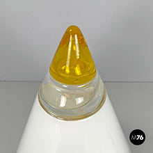 画像をギャラリービューアに読み込む, White and yellow Murano glass table lamp Grande Rio by Giusto Toso for Leucos, 1970s