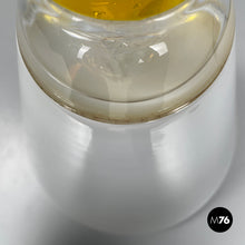 画像をギャラリービューアに読み込む, White and yellow Murano glass table lamp Grande Rio by Giusto Toso for Leucos, 1970s