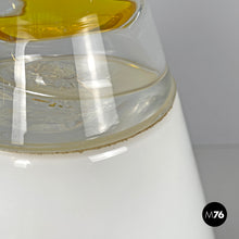 画像をギャラリービューアに読み込む, White and yellow Murano glass table lamp Grande Rio by Giusto Toso for Leucos, 1970s
