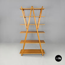 画像をギャラリービューアに読み込む, Wooden bookcase Nuvola Rossa by Vico Magistretti for Cassina, 1980s