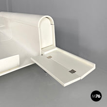 画像をギャラリービューアに読み込む, Double bed Aiace in white wood by Benatti, 1970s