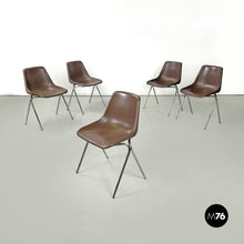 Charger l'image dans la galerie, Stackable chairs by Proinco in brown plastic, 1970s
