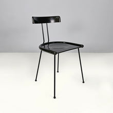 画像をギャラリービューアに読み込む, Black wood and metal chairs, 1980s