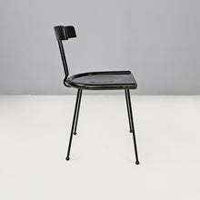 画像をギャラリービューアに読み込む, Black wood and metal chairs, 1980s