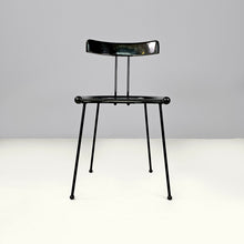 画像をギャラリービューアに読み込む, Black wood and metal chairs, 1980s