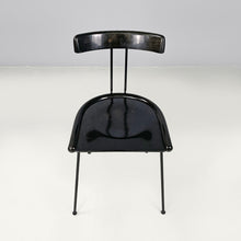 画像をギャラリービューアに読み込む, Black wood and metal chairs, 1980s