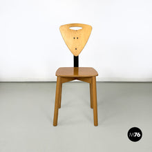 Load image into Gallery viewer, Wooden chairs with black metal bars, 1980s