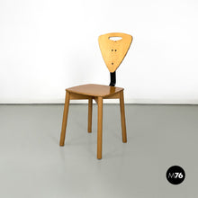 Load image into Gallery viewer, Wooden chairs with black metal bars, 1980s