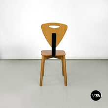 Load image into Gallery viewer, Wooden chairs with black metal bars, 1980s