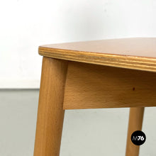 Load image into Gallery viewer, Wooden chairs with black metal bars, 1980s