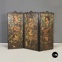 Load image into Gallery viewer, Wooden screen with collage, 1800s