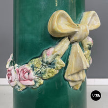 画像をギャラリービューアに読み込む, Green ceramic columns or pedestals, 1930s