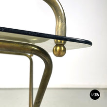 Load image into Gallery viewer, Brass and crystal service table, 1960s
