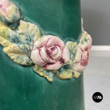 画像をギャラリービューアに読み込む, Green ceramic columns or pedestals, 1930s