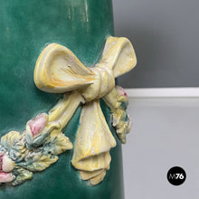 画像をギャラリービューアに読み込む, Green ceramic columns or pedestals, 1930s