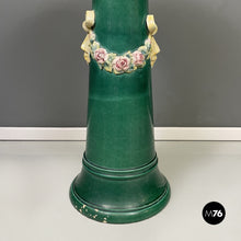 画像をギャラリービューアに読み込む, Green ceramic columns or pedestals, 1930s
