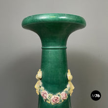 画像をギャラリービューアに読み込む, Green ceramic columns or pedestals, 1930s