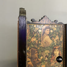 Load image into Gallery viewer, Wooden screen with collage, 1800s