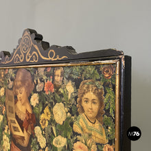 Load image into Gallery viewer, Wooden screen with collage, 1800s