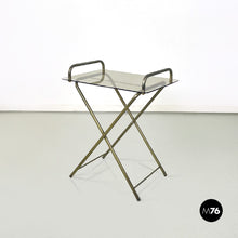 Load image into Gallery viewer, Brass and crystal service table, 1960s