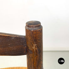 Load image into Gallery viewer, Wood and straw chairs by Georges Robert, 1950s