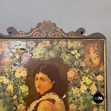 Load image into Gallery viewer, Wooden screen with collage, 1800s