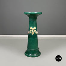 画像をギャラリービューアに読み込む, Green ceramic columns or pedestals, 1930s