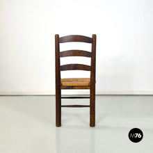 Load image into Gallery viewer, Wood and straw chairs by Georges Robert, 1950s