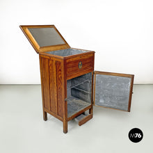 画像をギャラリービューアに読み込む, Wooden icebox Stella Polare by G. Saracco Asti, early 1900s