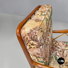 Load image into Gallery viewer, Wooden armchairs with decorated fabric, 1960s