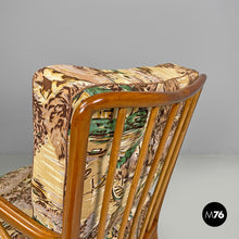 Load image into Gallery viewer, Wooden armchairs with decorated fabric, 1960s