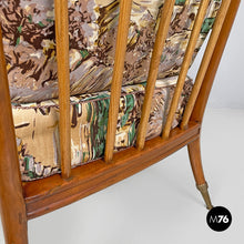 Load image into Gallery viewer, Wooden armchairs with decorated fabric, 1960s