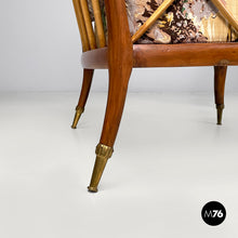 Load image into Gallery viewer, Wooden armchairs with decorated fabric, 1960s