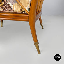 Load image into Gallery viewer, Wooden armchairs with decorated fabric, 1960s