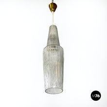 画像をギャラリービューアに読み込む, Fluted glass chandelier, 1950s