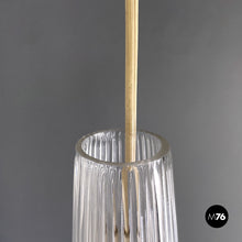画像をギャラリービューアに読み込む, Fluted glass chandelier, 1950s