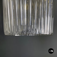 画像をギャラリービューアに読み込む, Fluted glass chandelier, 1950s