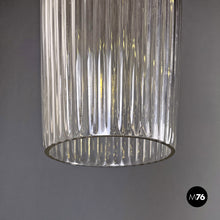 画像をギャラリービューアに読み込む, Fluted glass chandelier, 1950s