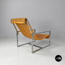 画像をギャラリービューアに読み込む, Rattan and metal armchair by Lyda Levi, 1970s