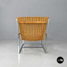 画像をギャラリービューアに読み込む, Rattan and metal armchair by Lyda Levi, 1970s