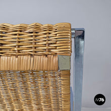 画像をギャラリービューアに読み込む, Rattan and metal armchair by Lyda Levi, 1970s