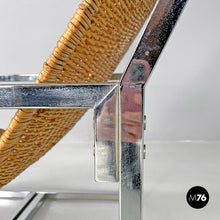 画像をギャラリービューアに読み込む, Rattan and metal armchair by Lyda Levi, 1970s