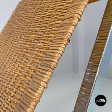 画像をギャラリービューアに読み込む, Rattan and metal armchair by Lyda Levi, 1970s