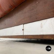 将图片加载到图库查看器,Brown leather armchairs with wooden and metal base, 1970s