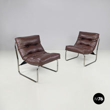 Charger l'image dans la galerie, Brown faux leather armchairs Pixi by Gillis Lundgren for Ikea, 1970s