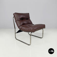 Charger l'image dans la galerie, Brown faux leather armchairs Pixi by Gillis Lundgren for Ikea, 1970s