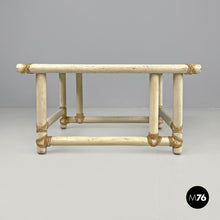 画像をギャラリービューアに読み込む, Rattan and white wood coffee table by Mcguire, 1960s