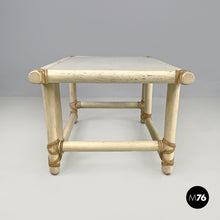 画像をギャラリービューアに読み込む, Rattan and white wood coffee table by Mcguire, 1960s