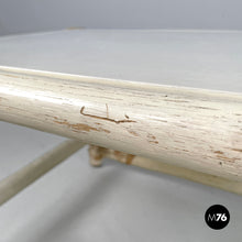 画像をギャラリービューアに読み込む, Rattan and white wood coffee table by Mcguire, 1960s