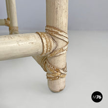 画像をギャラリービューアに読み込む, Rattan and white wood coffee table by Mcguire, 1960s